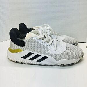 Adidas Pro Bounce Low 2019 White/Gold/Black Basketball Shoes Size 14